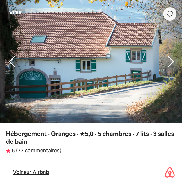 AirBnb Gite Belle verte Vosges